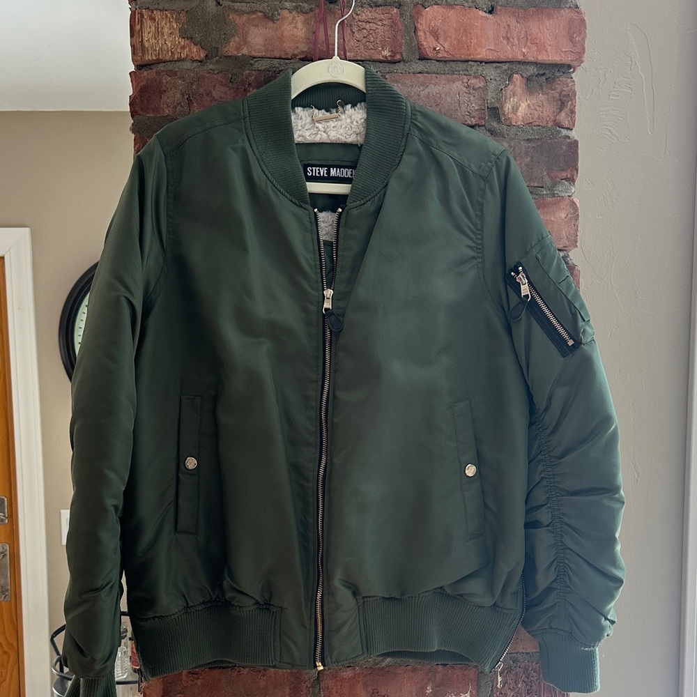 Steve Madden Olive Green Bomber Jacket